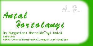 antal hortolanyi business card